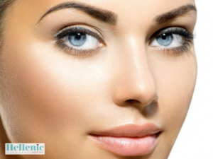 d10 › Hellenic Laser Spa Close-up of a woman's smooth, glowing face after laser hair reduction treatment for long-lasting facial hair reduction results.