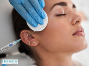 Licensed provider administering Botox injections to a woman's face during a safe cosmetic treatment session.